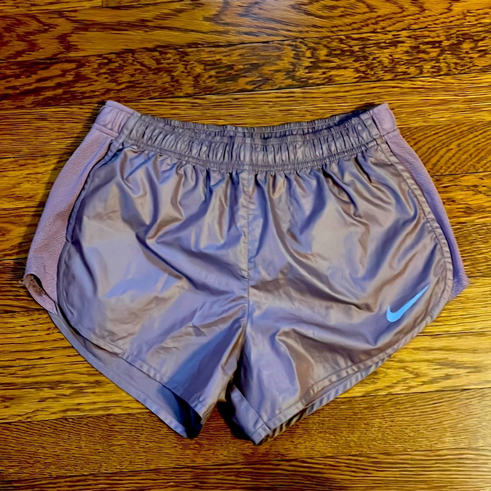 Rose gold Nike running shorts